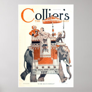 Poster Vintage Leyendecker, "Sur la route de Mandalay"