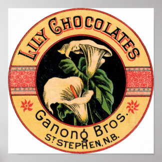 Poster Vintage Lily Chocolat Ganong Bros.