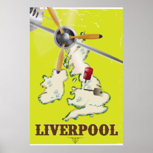 Poster vintage Liverpool Travel