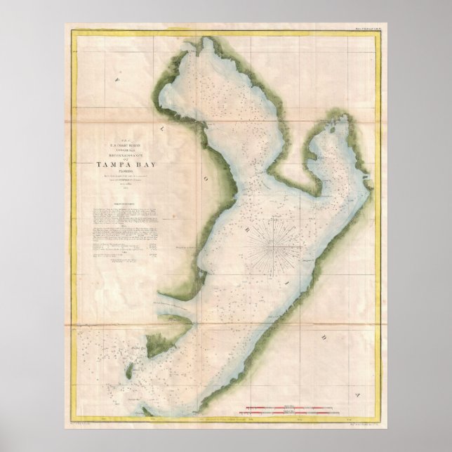 Poster Vintage Map of Coastal (Devant)