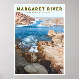 Poster vintage - Margaret River, Australie occiden