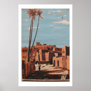 Poster vintage Maroc Travel
