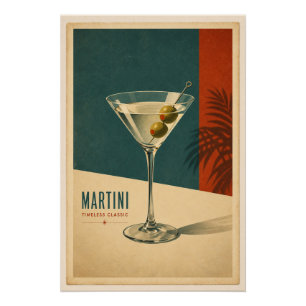 Poster Vintage Martini Cocktail Retro Mid-Century Modern