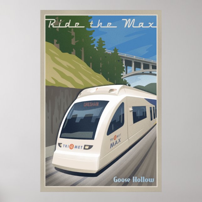 Poster vintage Max Light Rail Travel (Devant)