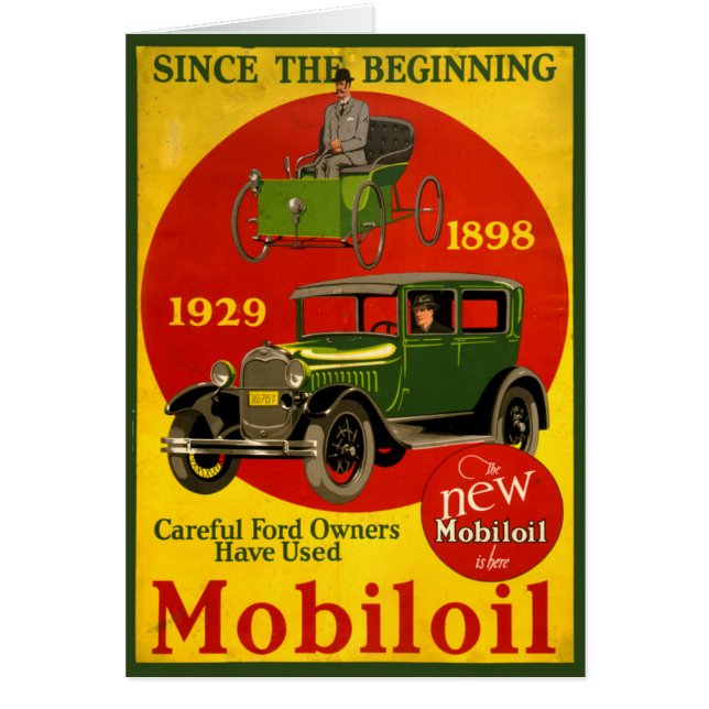 Poster vintage Mobiloil restauré (Devant)