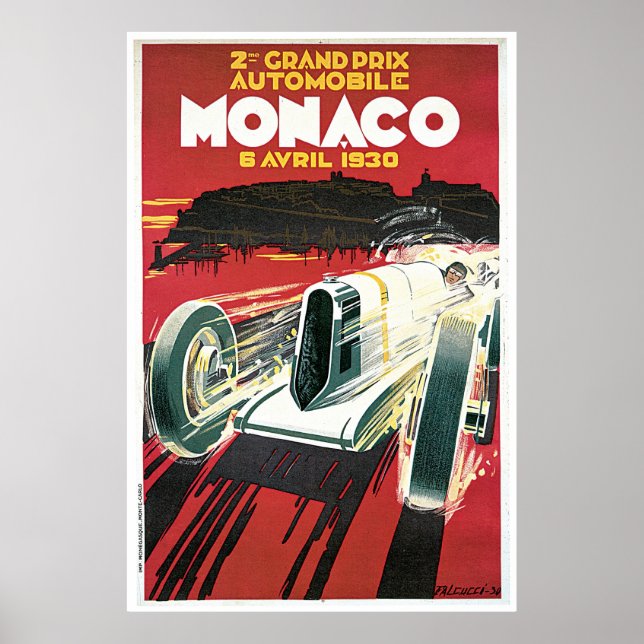 Poster vintage Monaco 1930 (Devant)