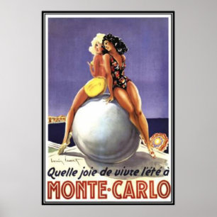 Poster Vintage Monte-Carlo, Monaco -