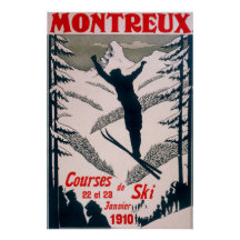 Vintage Montreux Ski Rétro Swiss Alps