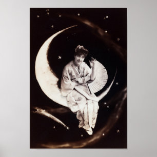 Poster vintage Moon Lady