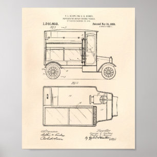 Poster Vintage Motor Vehicle 1920 Patent Art - Old Peper