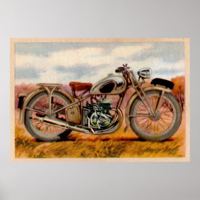Poster Vintage Motorcycle Print (Devant)
