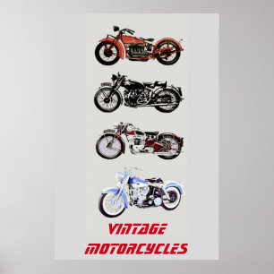 Poster ViNTAGE MOTORCYCLES