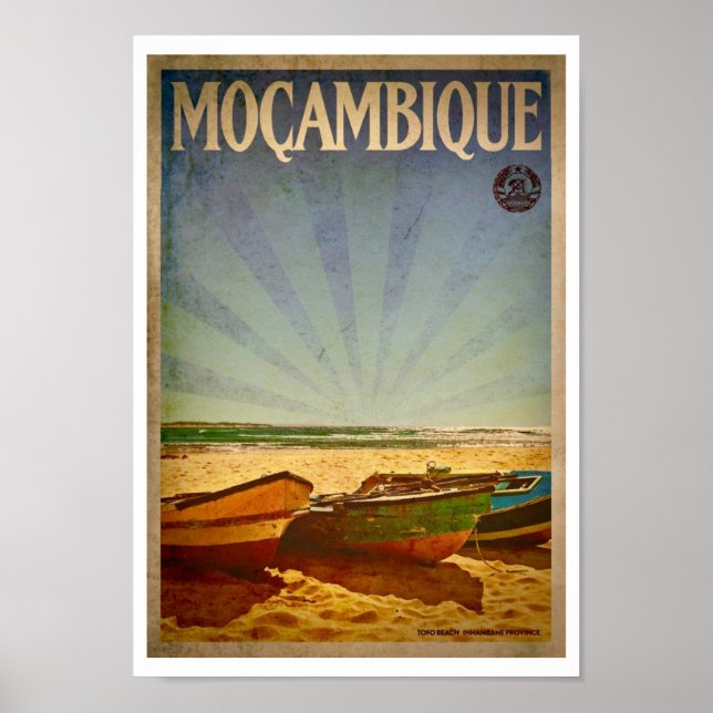 Poster vintage Mozambique Beach Travel (Devant)