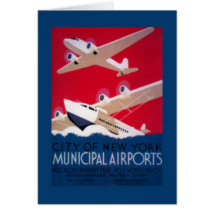 Poster vintage municipal d'aéroport de New York