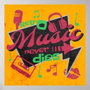 poster vintage musique rétro des années 80