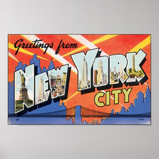 Poster vintage New YorkCity (Devant)