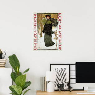 Poster Vintage Noël Art nouveau Scribners Cover 1895