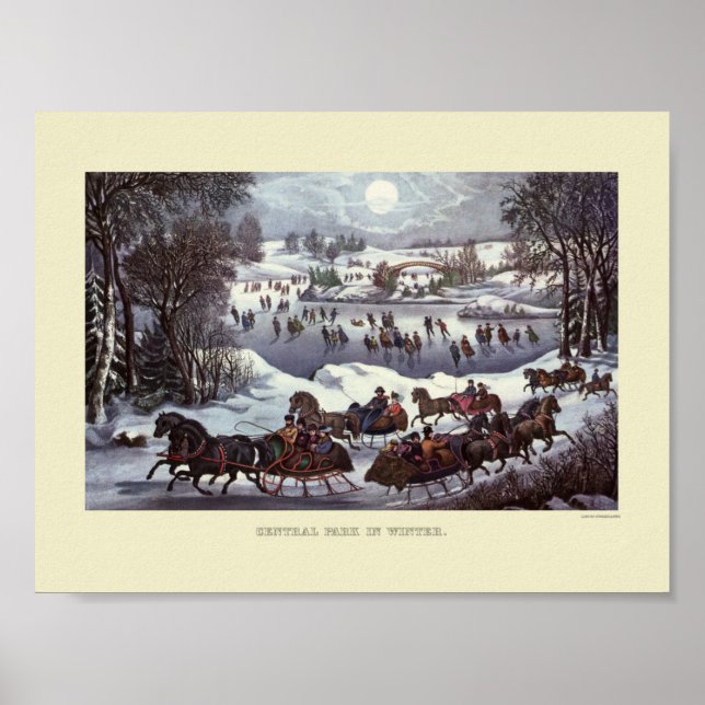POSTER : VINTAGE NOËL : Central Park New York (Devant)