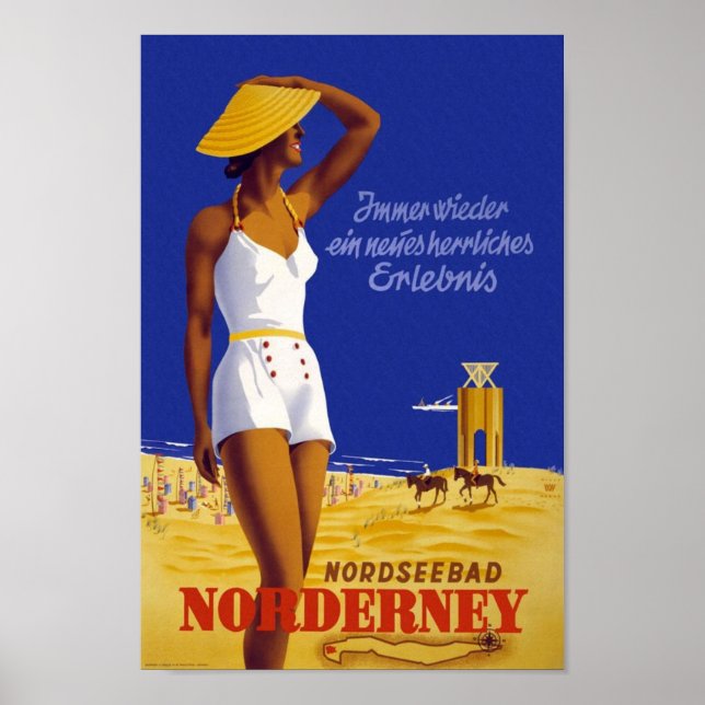 Poster vintage Nordseebad Norderney Travel (Devant)