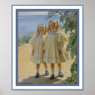 Poster Vintage P S Krøyer 1897 Døtrene Benzon