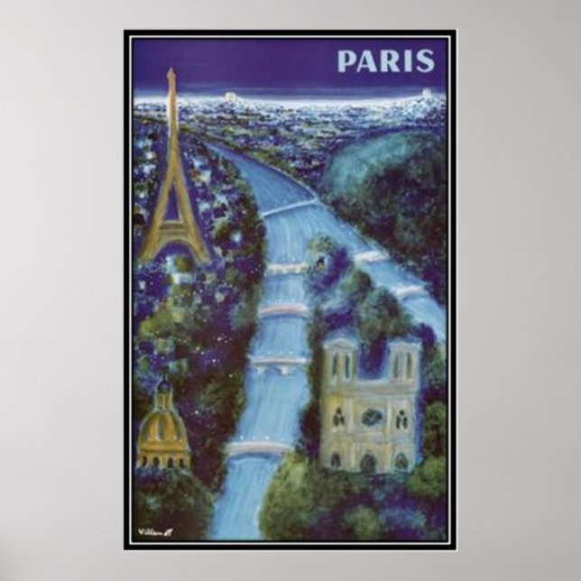 Poster Vintage Paris, France - (Devant)