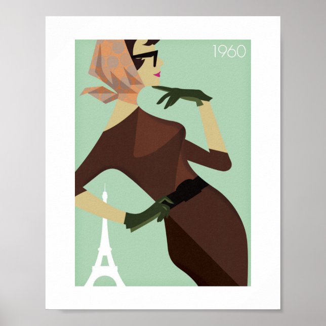 Poster vintage - Paris LadyPose (Devant)