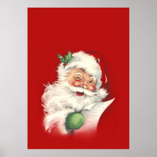 Poster Vintage Père Noël Retravailla !