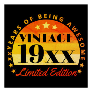 Poster Vintage personnalisé Edition limitée Anniversaire