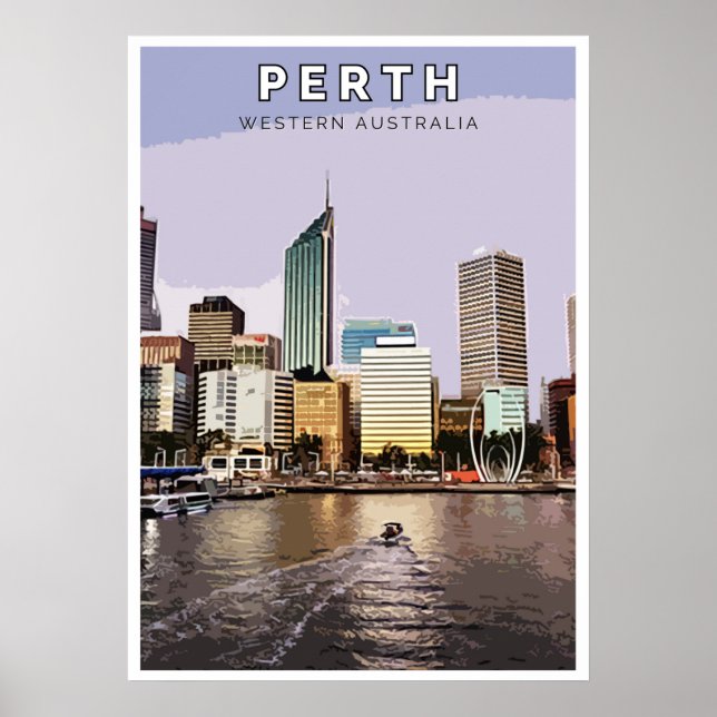 Poster vintage - Perth, Australie occidentale (Devant)