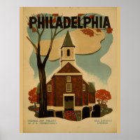 Poster vintage Philadelphia Travel