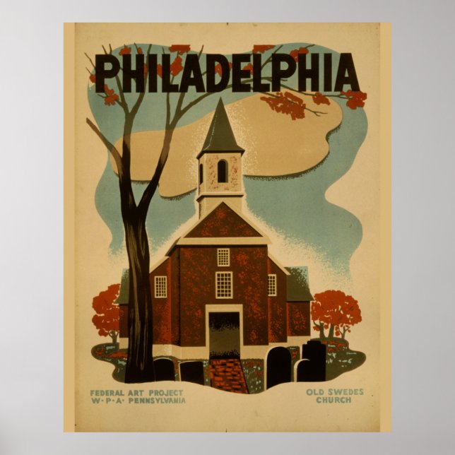 Poster vintage Philadelphia Travel (Devant)