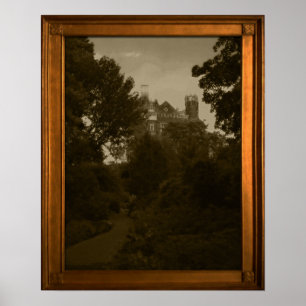 Poster Vintage Photo Castle Fake Frame Haunted House Prop