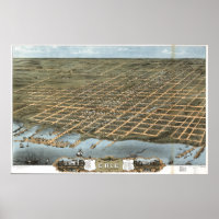 Vintage Pictorial Map of Erie Pennsylvania (1870)