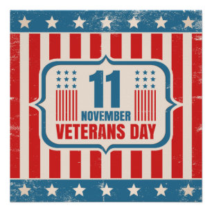 Poster vintage pour la journée des anciens combat