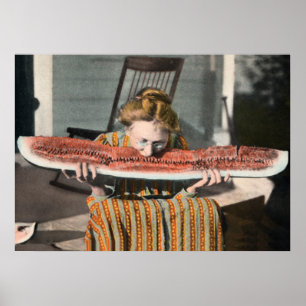 Poster vintage pour manger de la pastèque