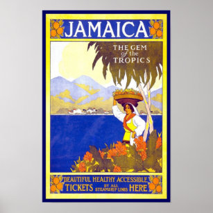 Poster vintage Print Jamaïque