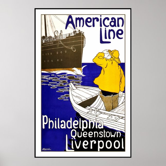 Poster vintage Print Philadelphia Queenstown (Devant)