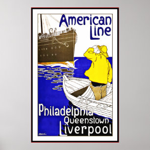 Poster vintage Print Philadelphia Queenstown Large