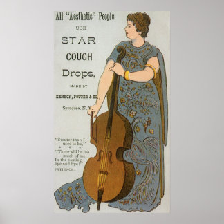 Poster Vintage Product Label, Star Cough Drops with Cello