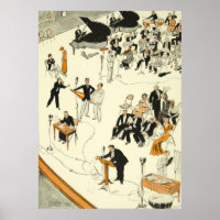 Vintage programme de radio de dessin musiciens amu