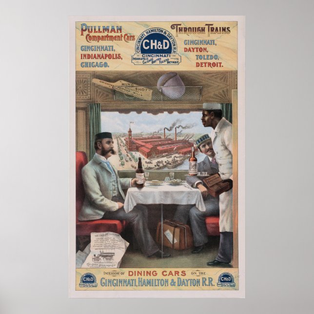Poster Vintage Pullman train cars (Devant)