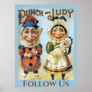 Poster vintage Punch et Judy, ajouter du texte