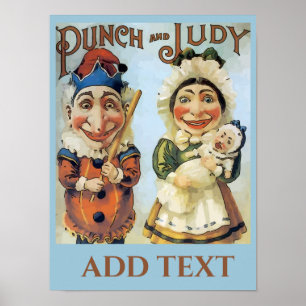 Poster vintage Punch et Judy, ajouter le texte Pos