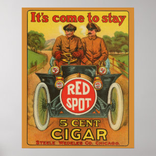 Poster vintage Red Spot 5 Cent Cigar Car