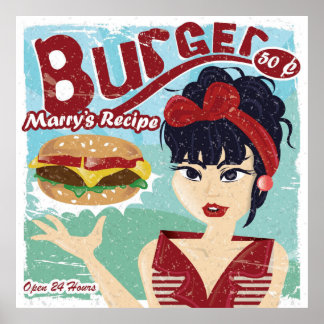 Poster vintage, Retro Burger Diner