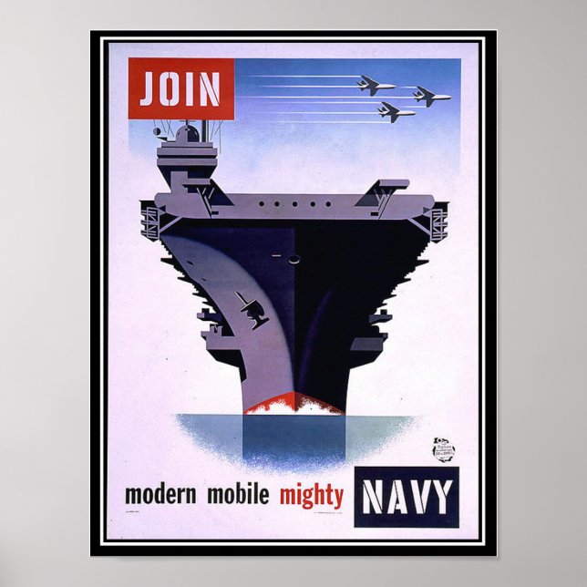 Poster vintage Retro Rejoignez la Marine (Devant)