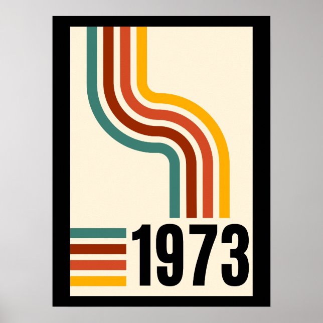 poster vintage Retro Stripes 1973 (Devant)