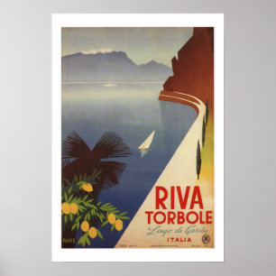 Poster vintage Riva Torbole Lago de Garda Italie