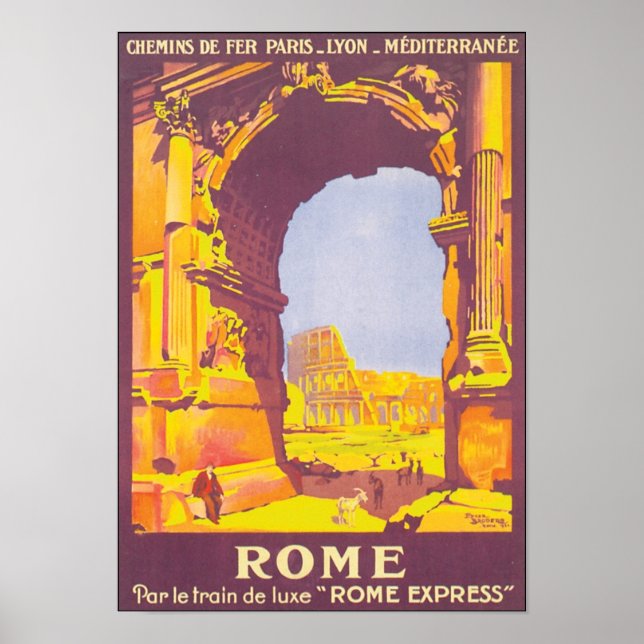 Poster vintage Rome Travel (Devant)