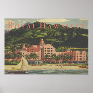Poster vintage Royal Hawaiian Travel